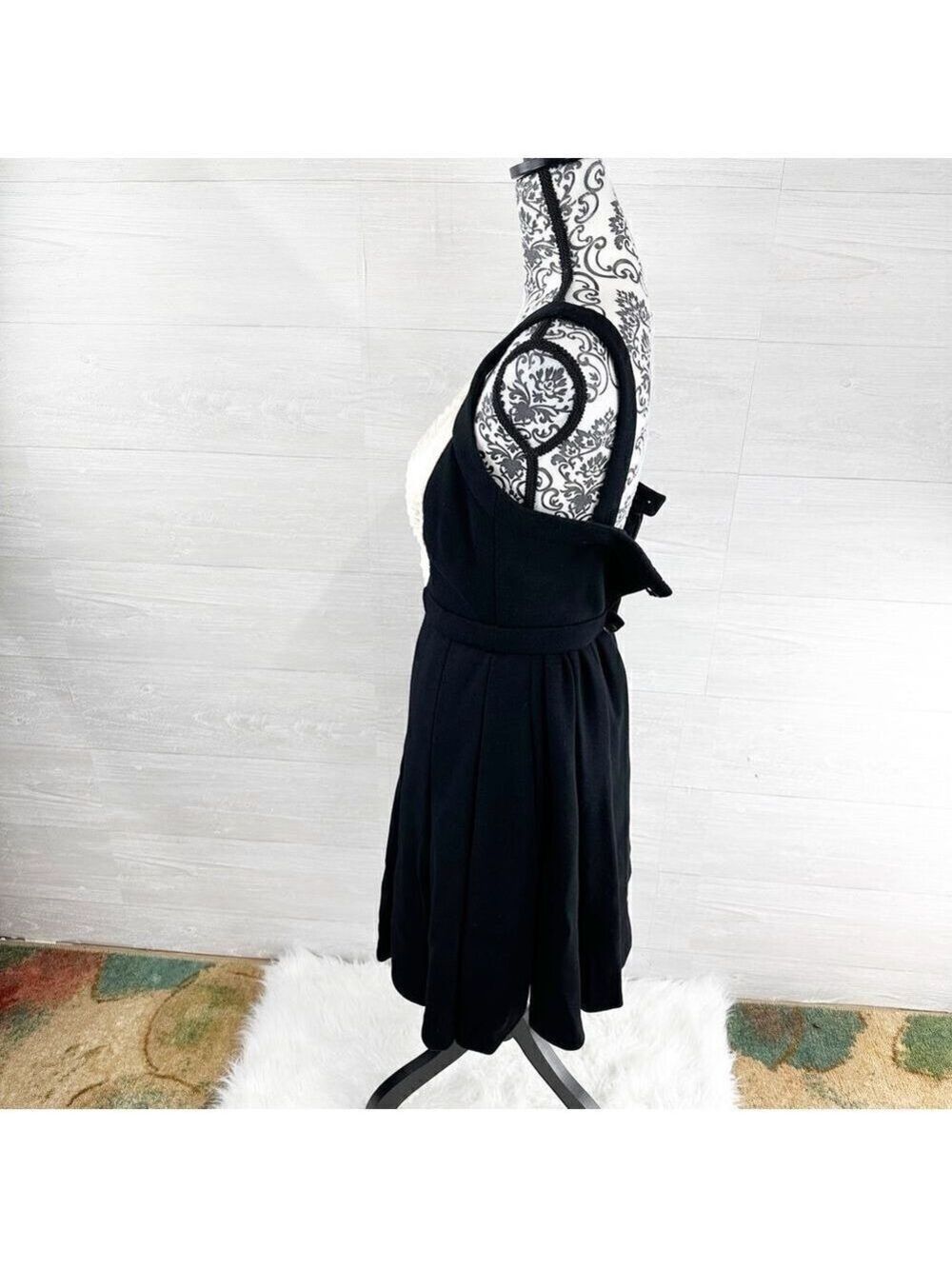 Chanel Pleated Fit & Flare Wool Knee Length Dress - Picture 6 of 14